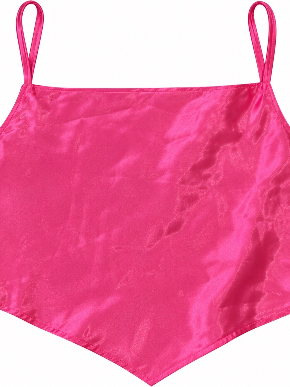 Silky Hot Pink Satin Chemise Camisole